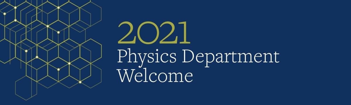 2021 Department Welcome