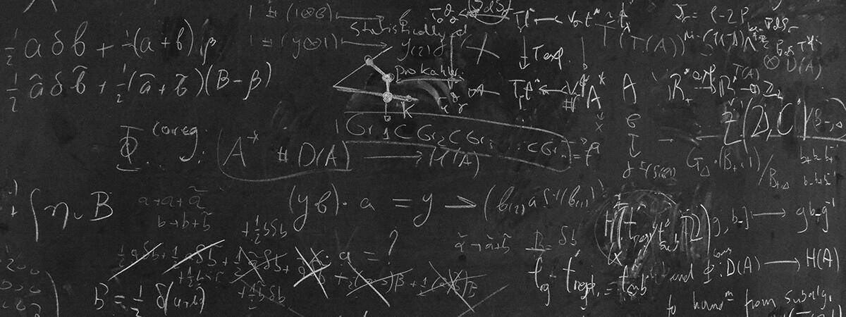 Blackboard with theory equations
