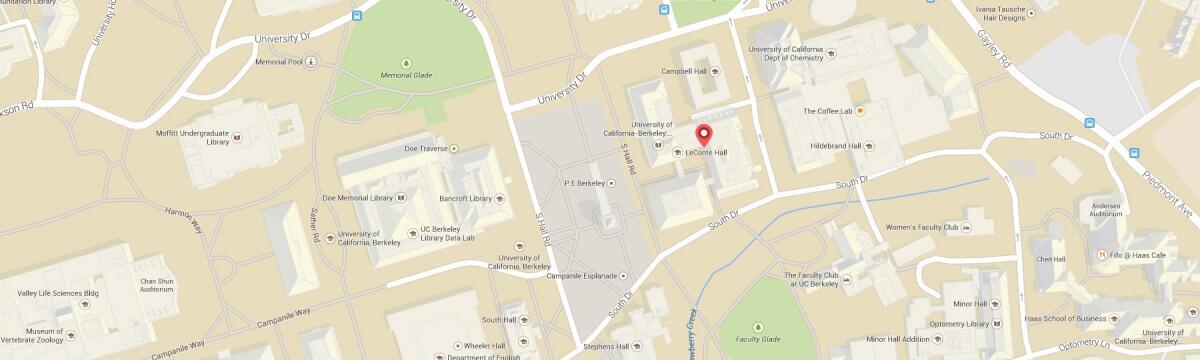 Campus map showing Physics buildings