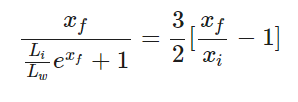  The following equation, which results from the conservation of energy and particle number, must be solved to find the final temperature