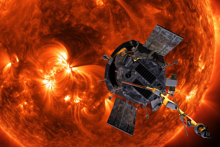 Illustration of Parker Solar Probe approaching the sun